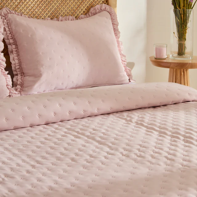 Fiona Beddensprei Set Poederroze 230x240 cm + 2 (50x70) cm - Image 4
