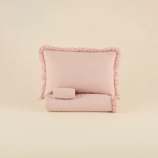 Fiona Beddensprei Set Poederroze 230x240 cm + 2 (50x70) cm - Image 7