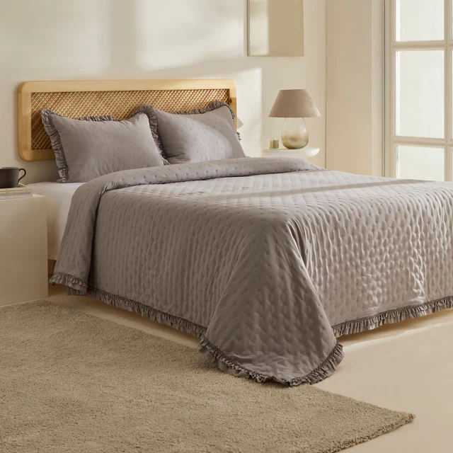 Fiona Sprei Set Grijs 230x240 cm + 2 (50x70 cm) - Image 2