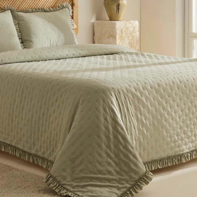 Fiona Sprei Set Saliegroen 230x240 cm + 2 (50x70 cm) - Image 3