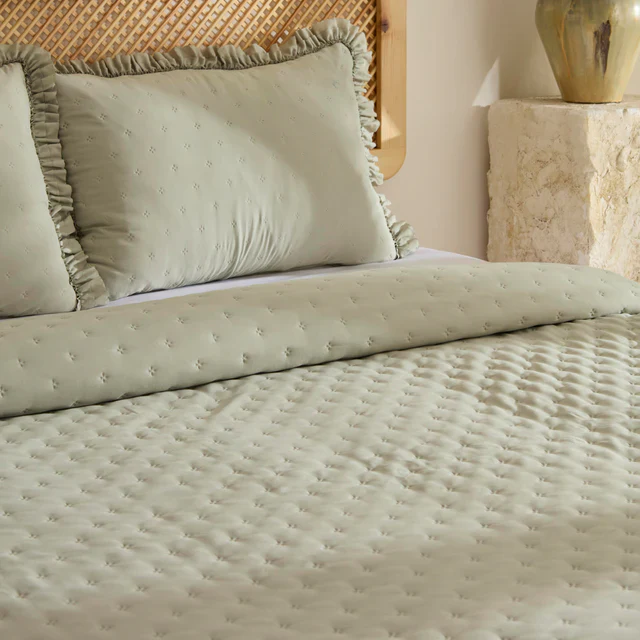 Fiona Sprei Set Saliegroen 230x240 cm + 2 (50x70 cm) - Image 5