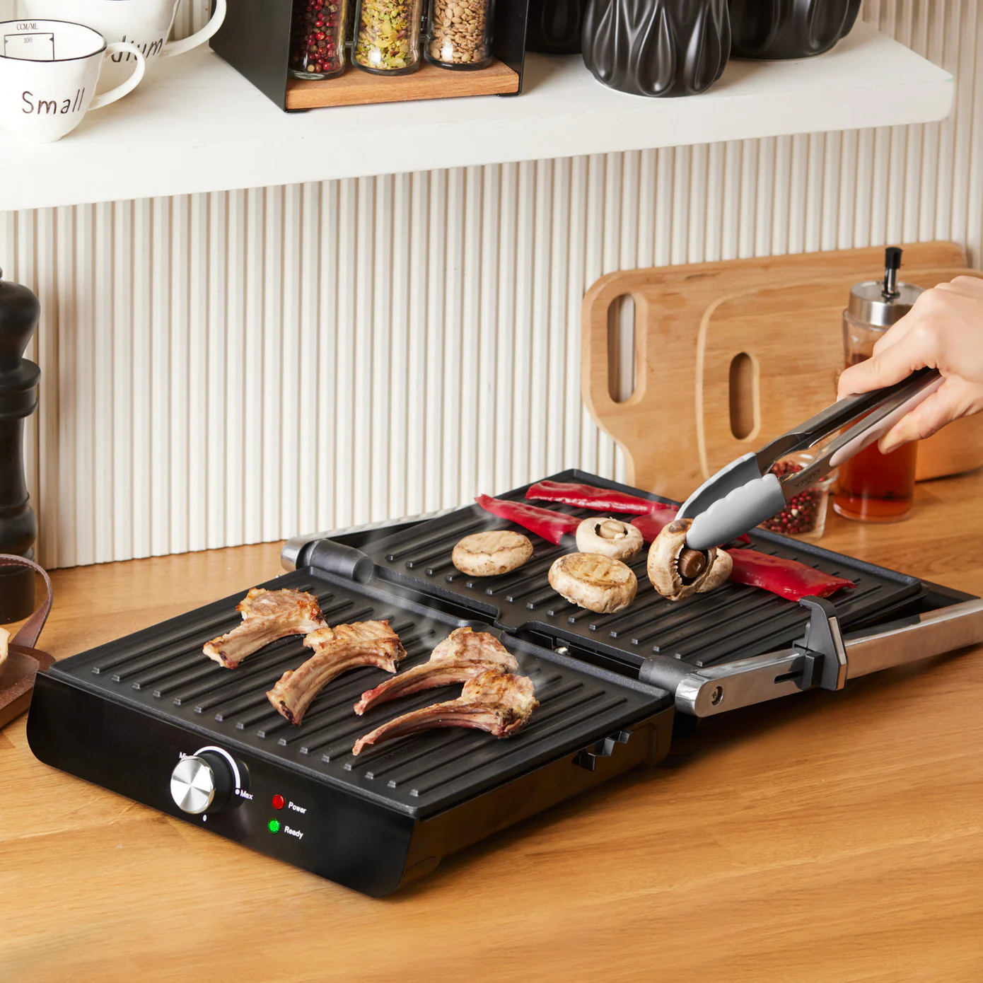 Homend Grilliant 1346H Inox-behuizing met gietijzeren platen Sandwich- en Grillmachine - Image 3