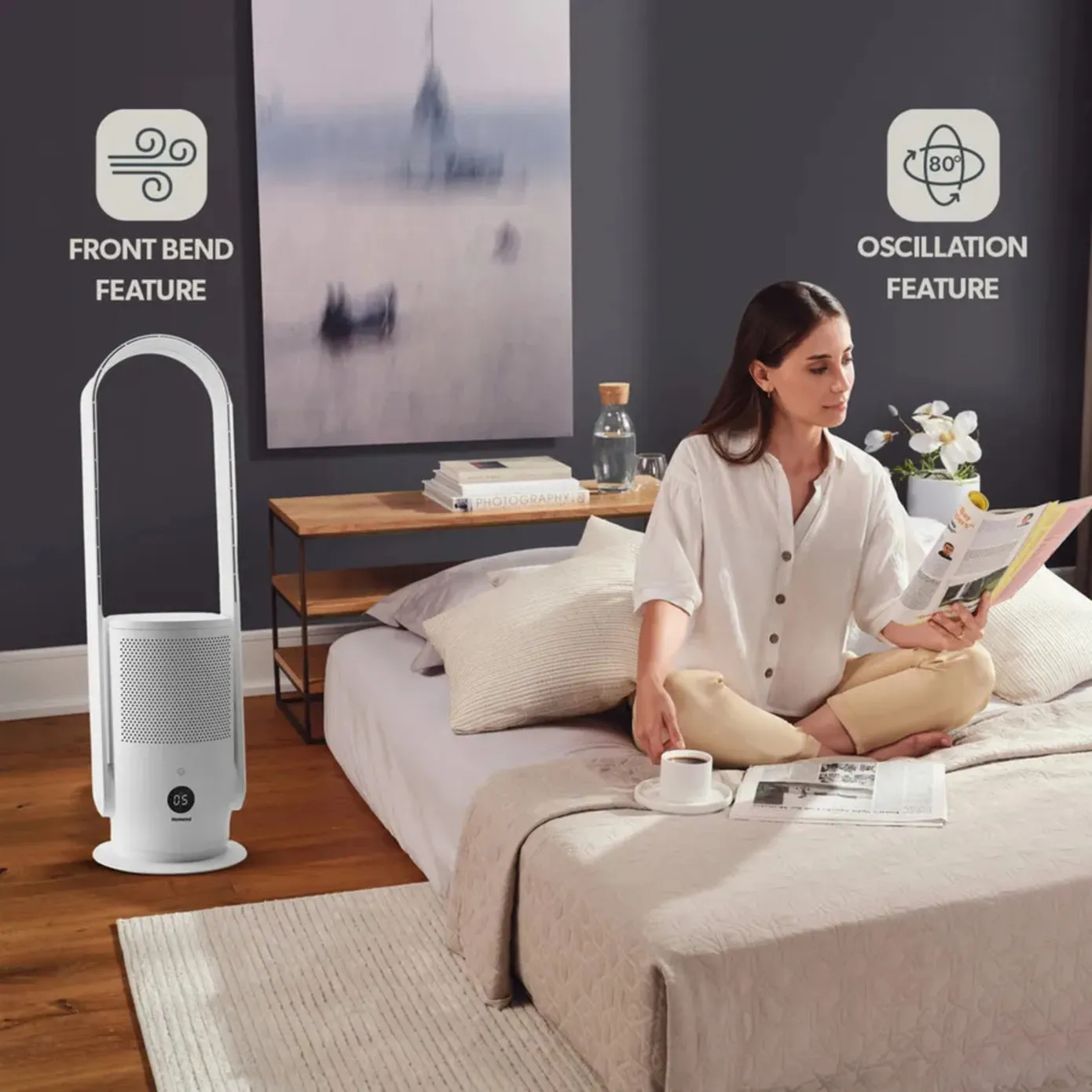 Homend O-zone 9008H Cool+ Heatwave Luchtreiniger 35W Wit - Image 3