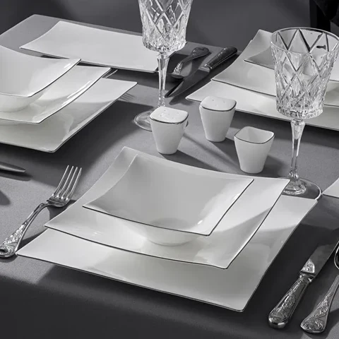 Jumbo Wind Platina 64-Delig Serviesset Voor 12 Personen – Vierkant - Image 4