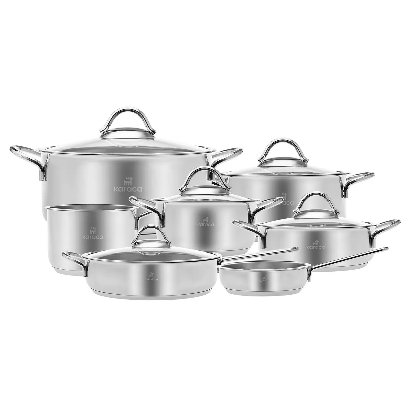 Karaca Ada - 12-delige set stalen pannen - Image 11