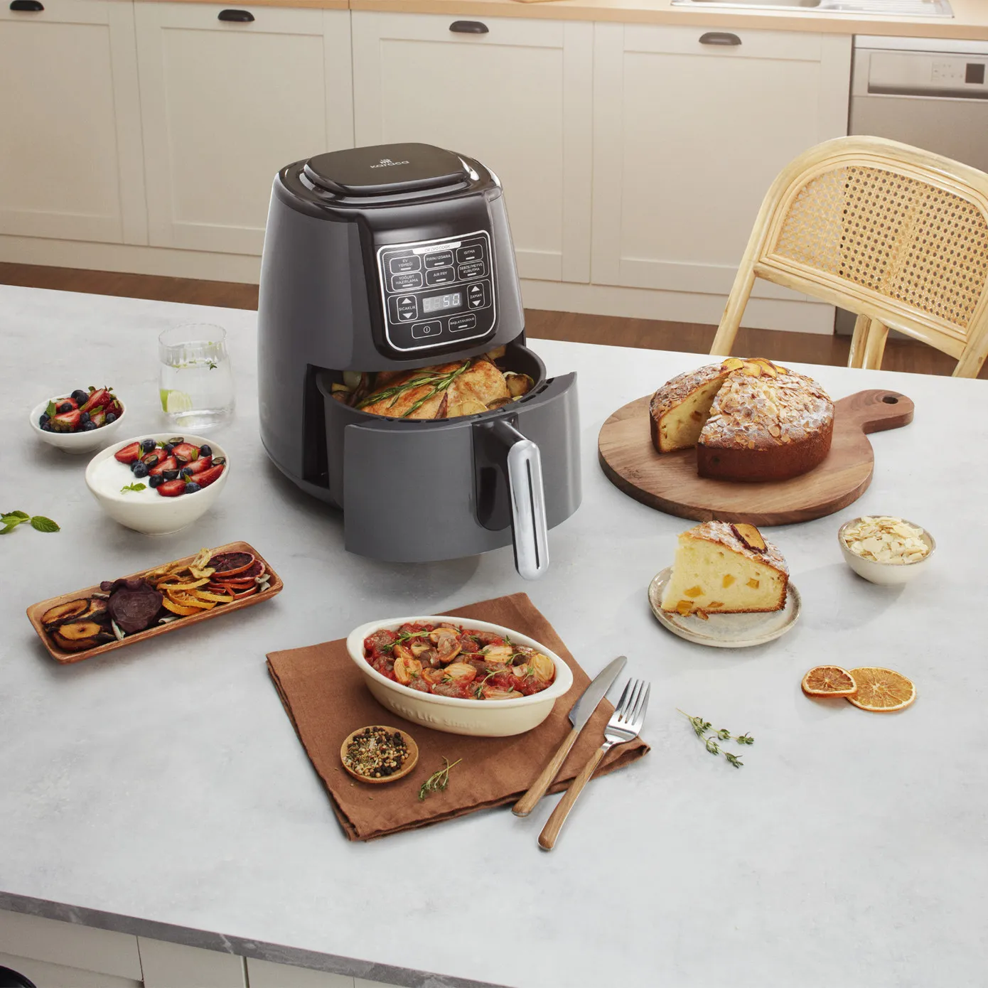Karaca Air Cook XL 2 in 1 Airfryer Space Grijs Zwart - Image 2