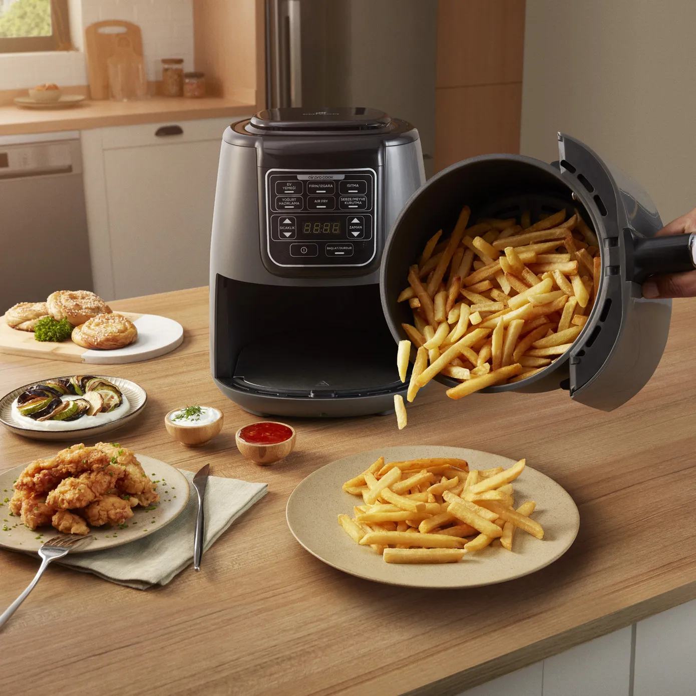 Karaca Air Cook XL 2 in 1 Airfryer Space Grijs Zwart - Image 7