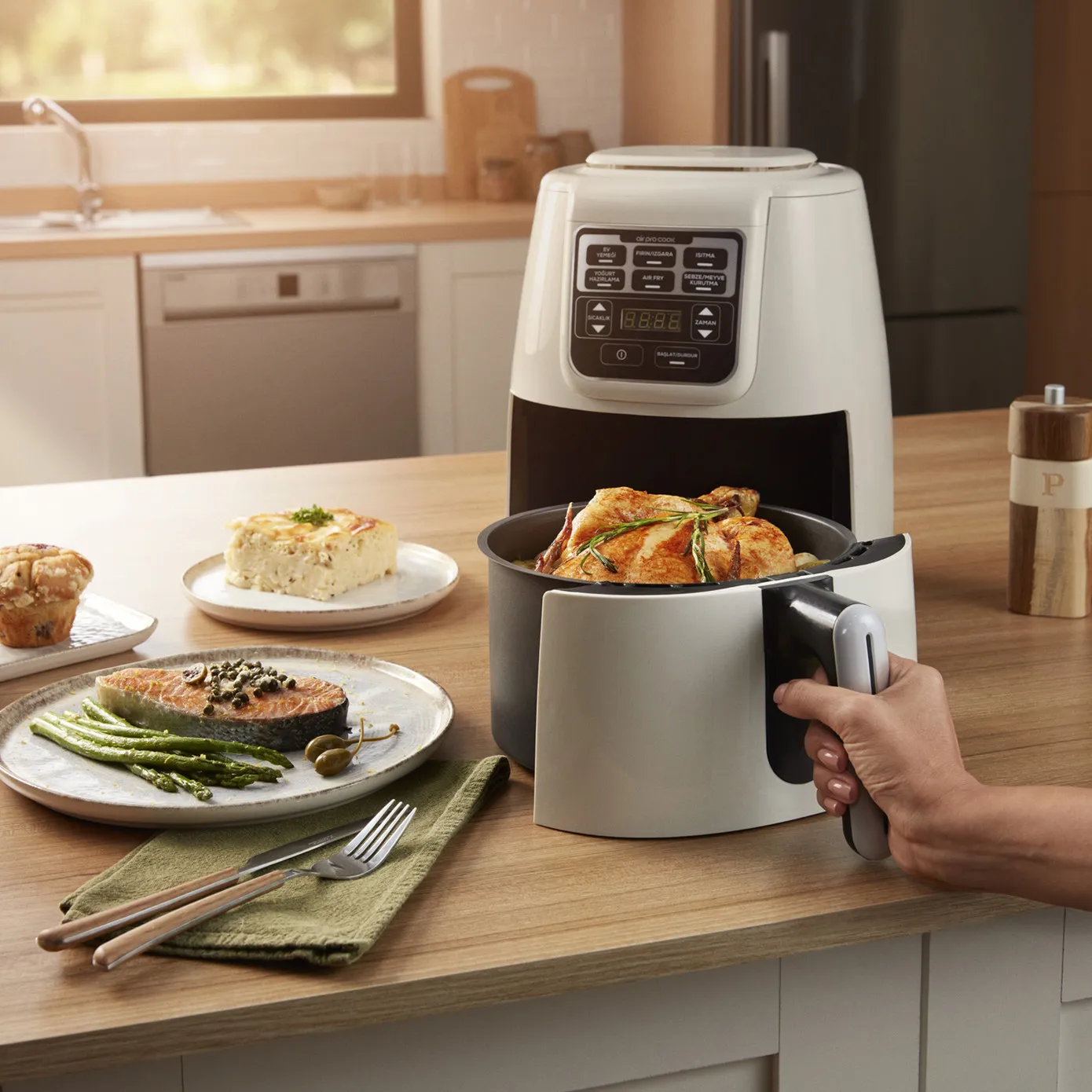 Karaca Air Cook XL 2 in 1 Airfryer Space Grijs Zwart - Image 9