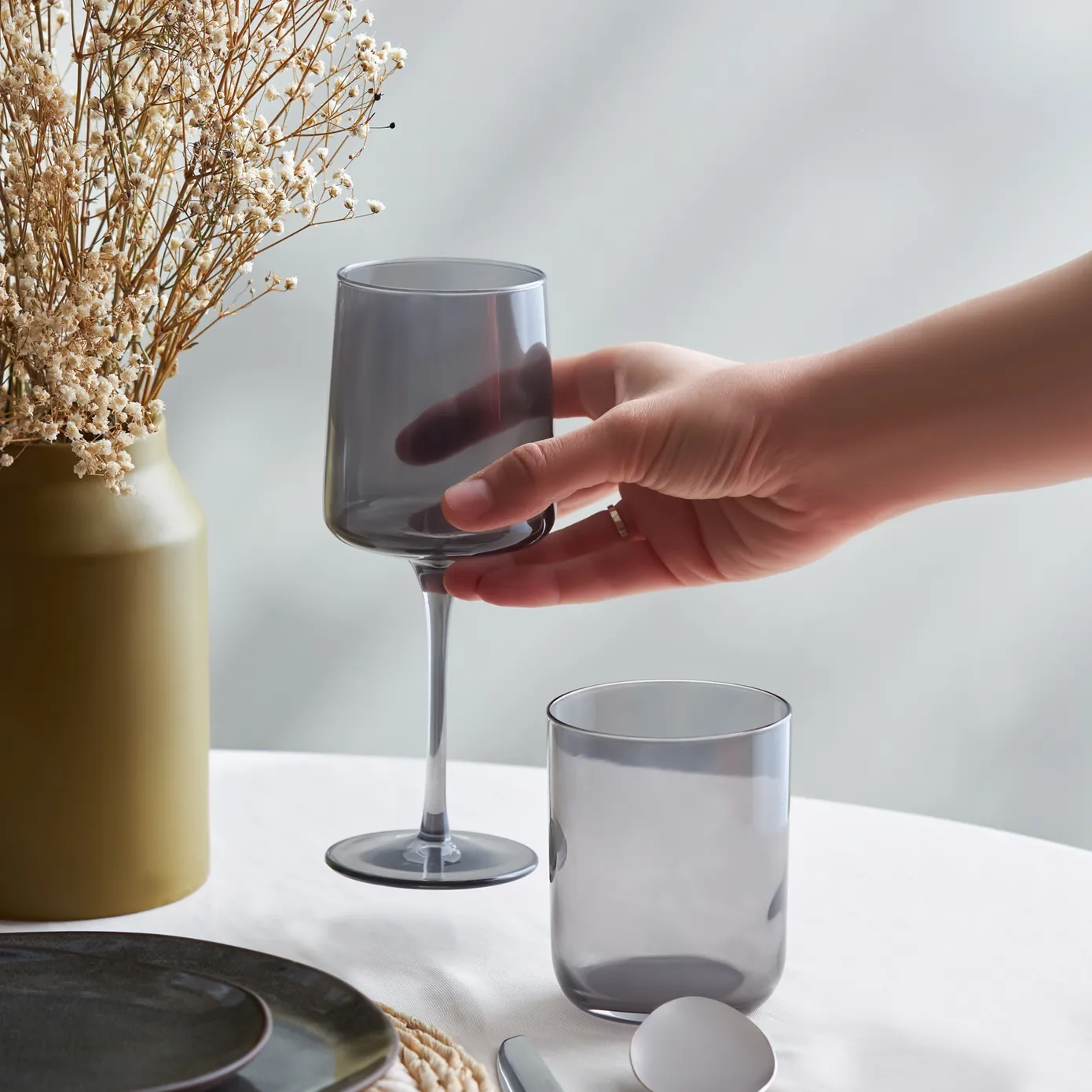 Karaca Antraciet Wijnglazen Set, 3-Delig - Image 3