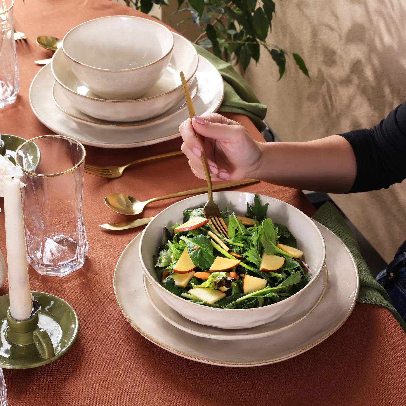 Karaca Aria Reactive, 24-delige dinerset voor 6 personen, beige - Image 3