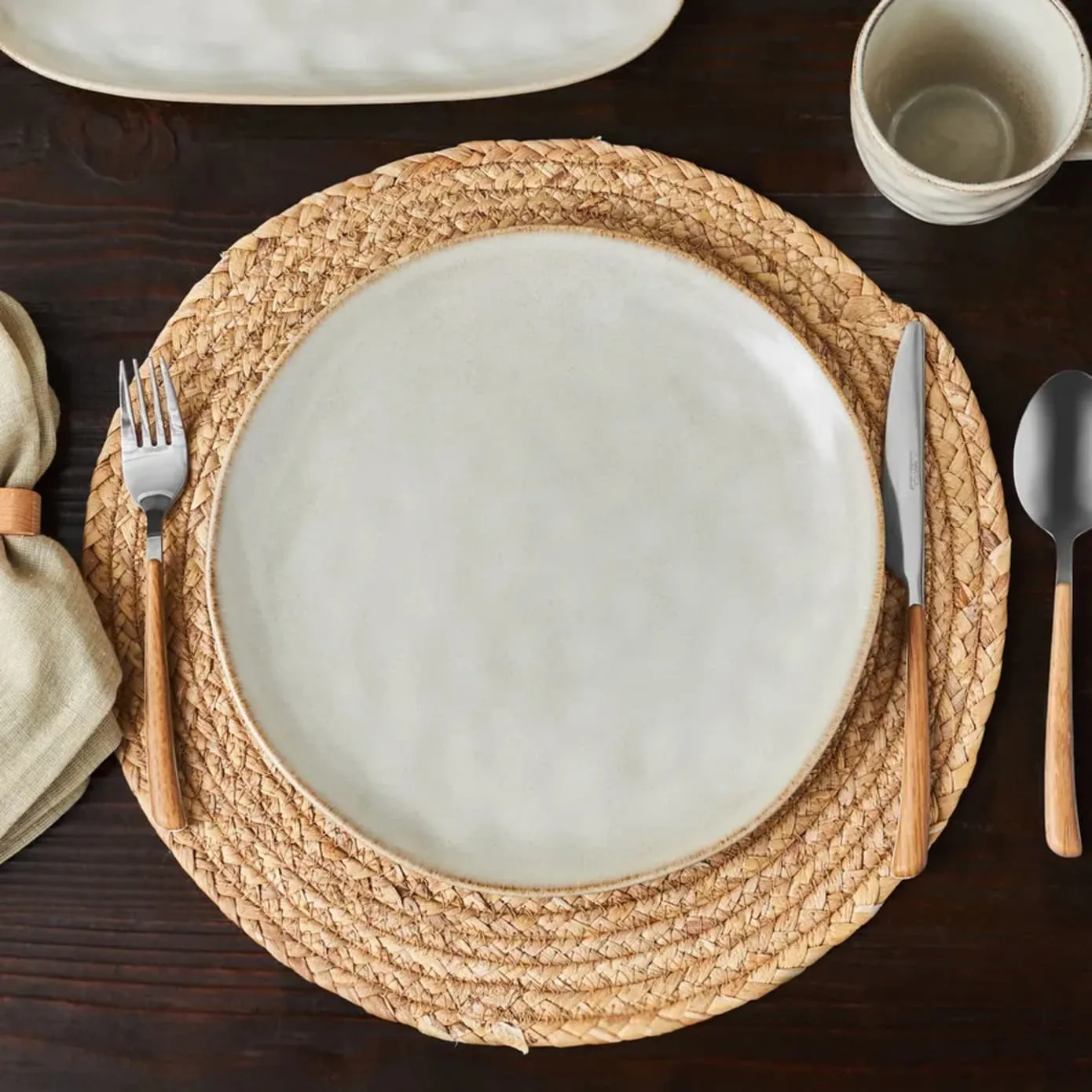 Karaca Aria Reactive Glaze, dinerbord, 27 cm, beige - Image 3