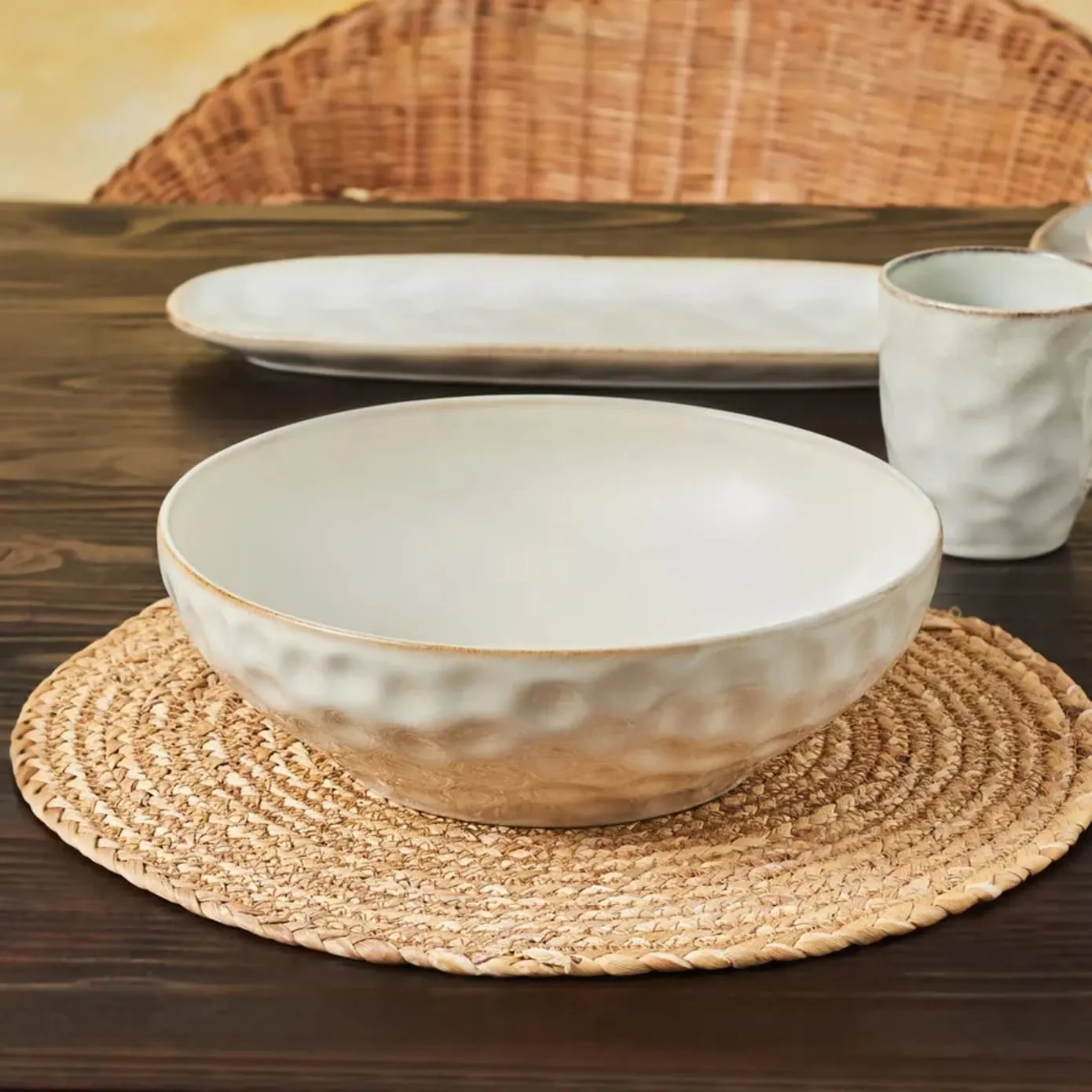 Karaca Aria Reactive Glaze, grote kom, 27 cm, beige - Image 3