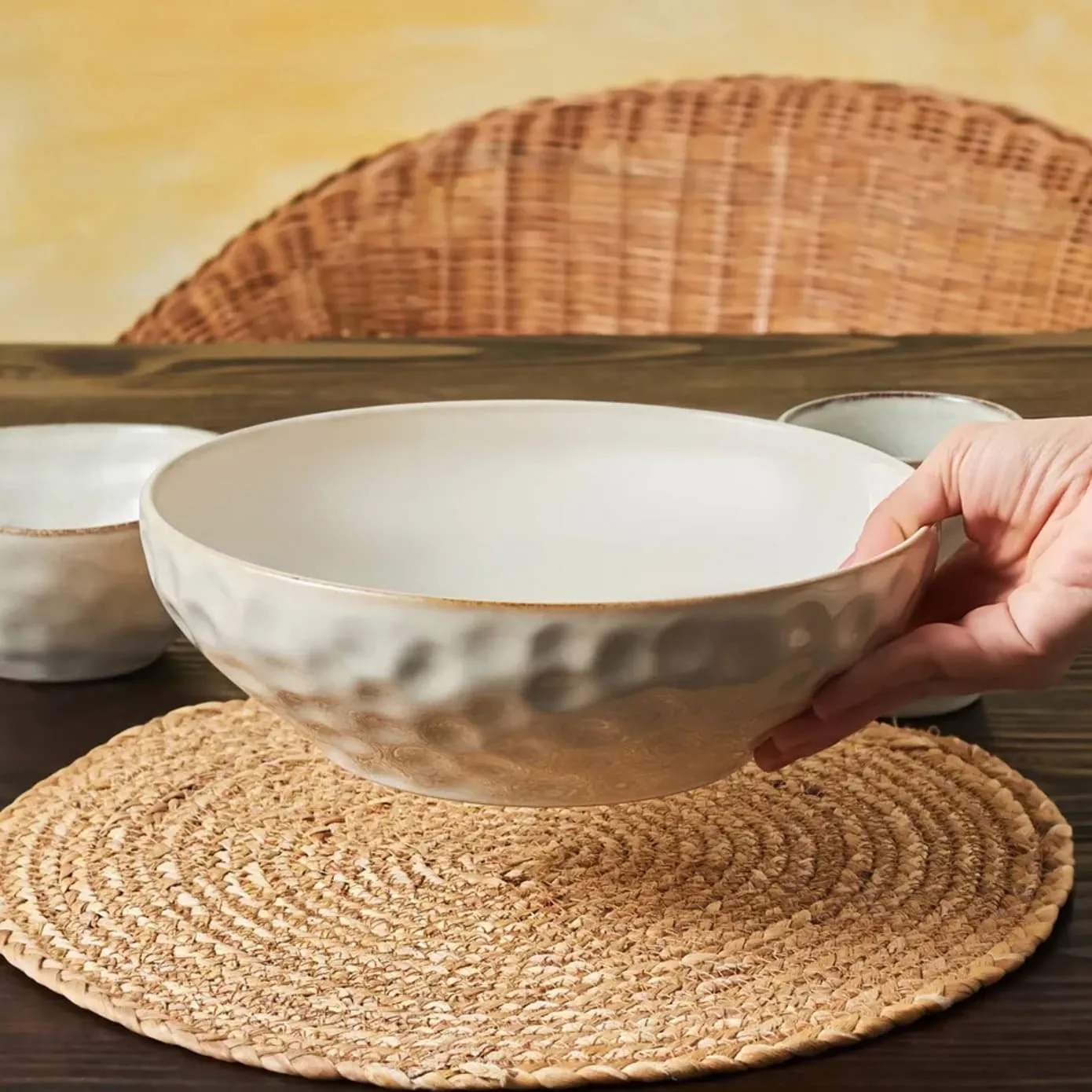 Karaca Aria Reactive Glaze, grote kom, 27 cm, beige - Image 4