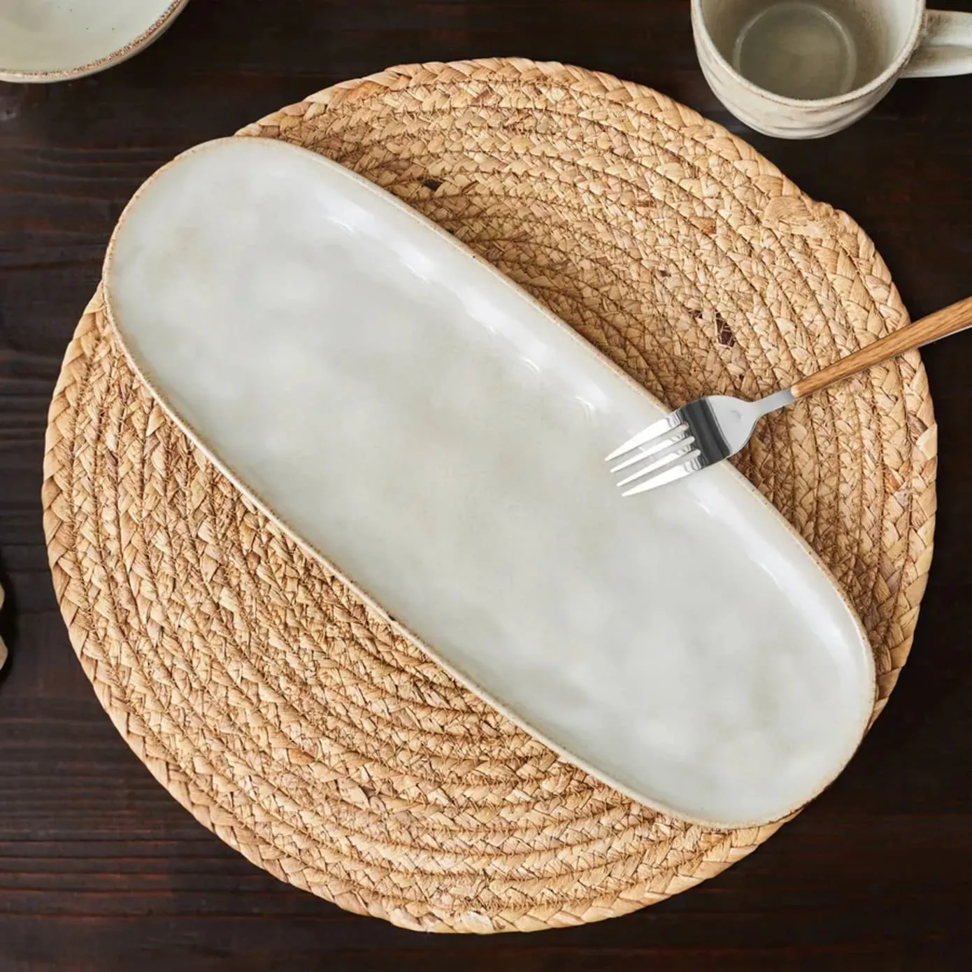 Karaca Aria Reactive Glaze, serveerbord, 38 cm, beige - Image 3