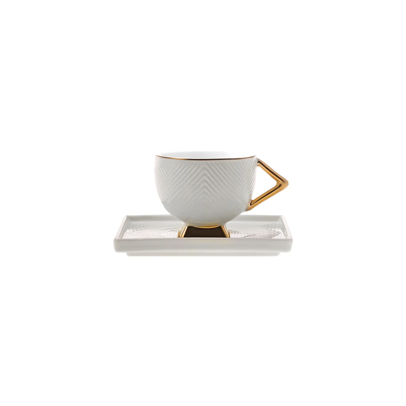 Karaca Art Deco Cream crèmekleurige koffiekopjesset voor 2 personen - Image 4