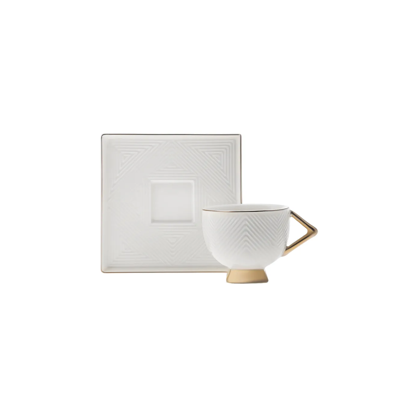 Karaca Art Deco Cream crèmekleurige koffiekopjesset voor 2 personen - Image 5
