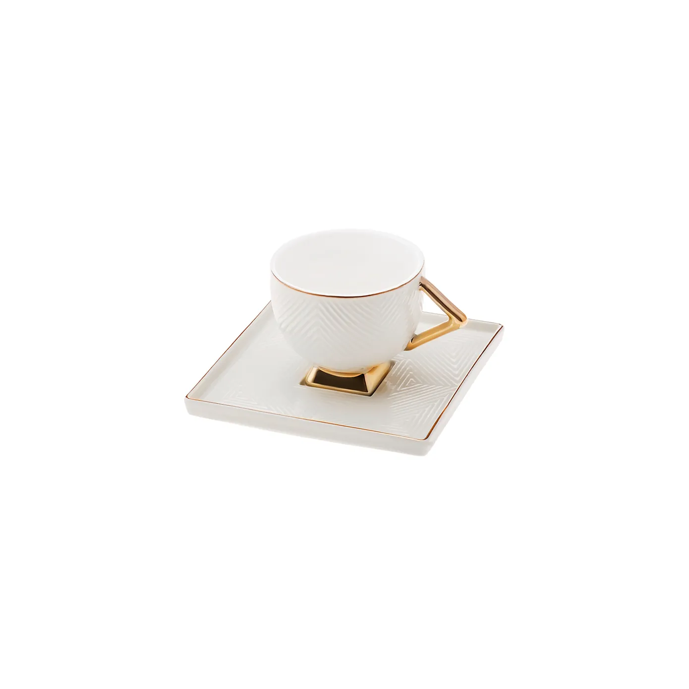Karaca Art Deco Cream crèmekleurige koffiekopjesset voor 2 personen - Image 6