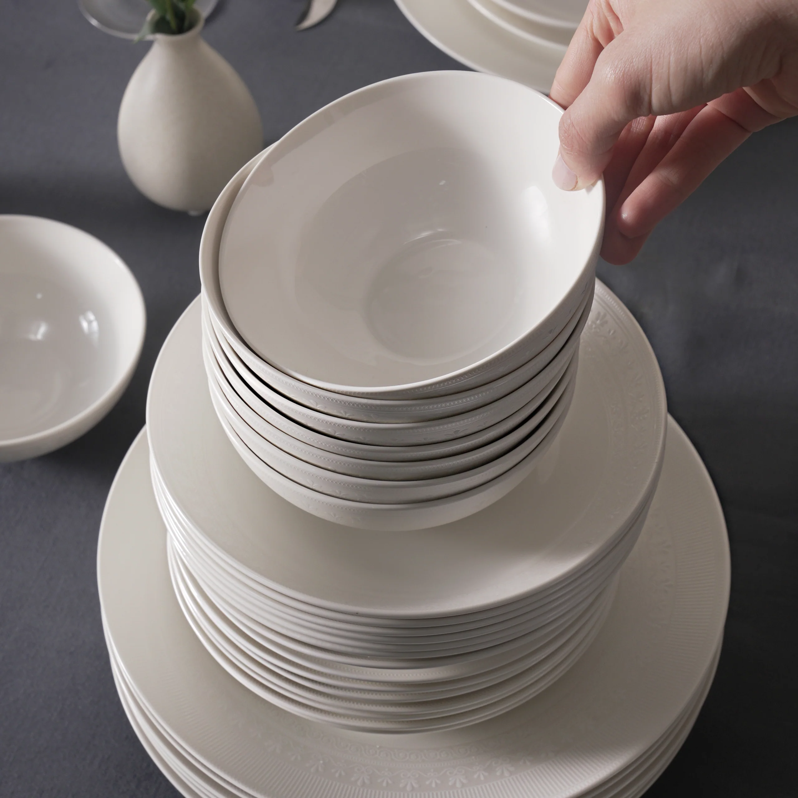 Karaca Arte 53-Delig Tafeldienst Voor 12 Personen, New Bone China - Image 6