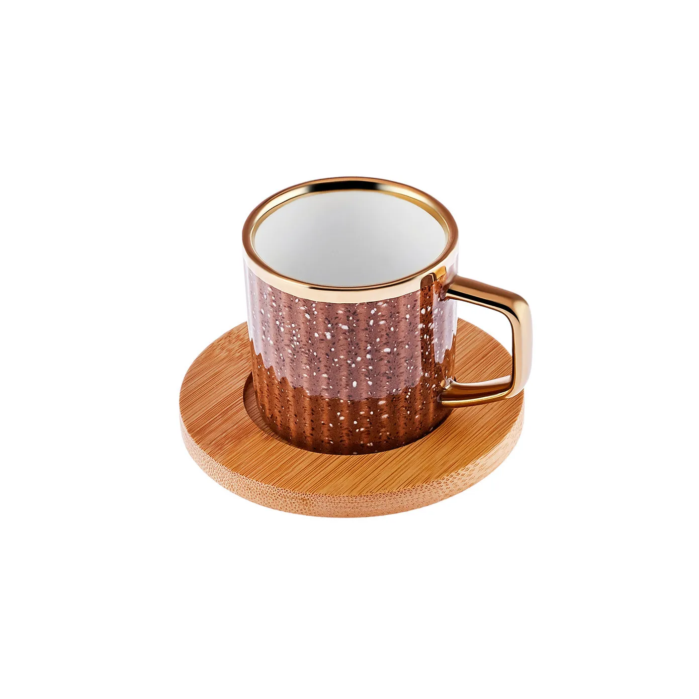 Karaca Bamboe Gekleurde Koffiekopjes Set, 6 Persoon, 90 ml met Dienblad - Image 10