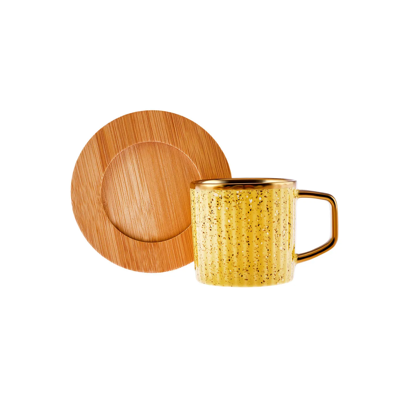 Karaca Bamboe Gekleurde Koffiekopjes Set, 6 Persoon, 90 ml met Dienblad - Image 13