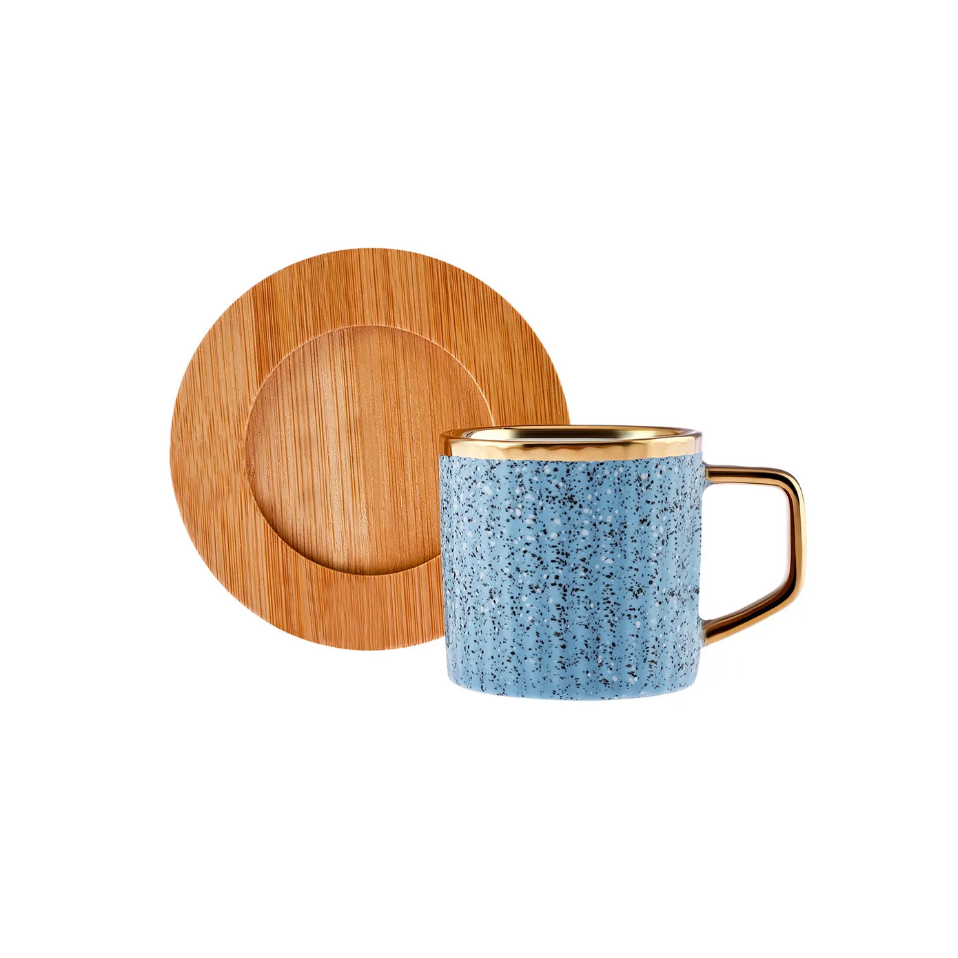 Karaca Bamboe Gekleurde Koffiekopjes Set, 6 Persoon, 90 ml met Dienblad - Image 7
