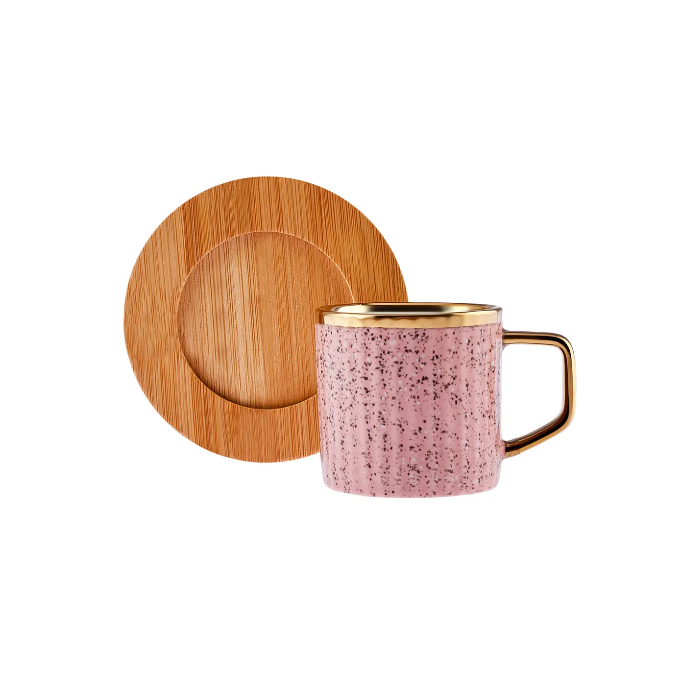 Karaca Bamboe Gekleurde Koffiekopjes Set, 6 Persoon, 90 ml met Dienblad - Image 8