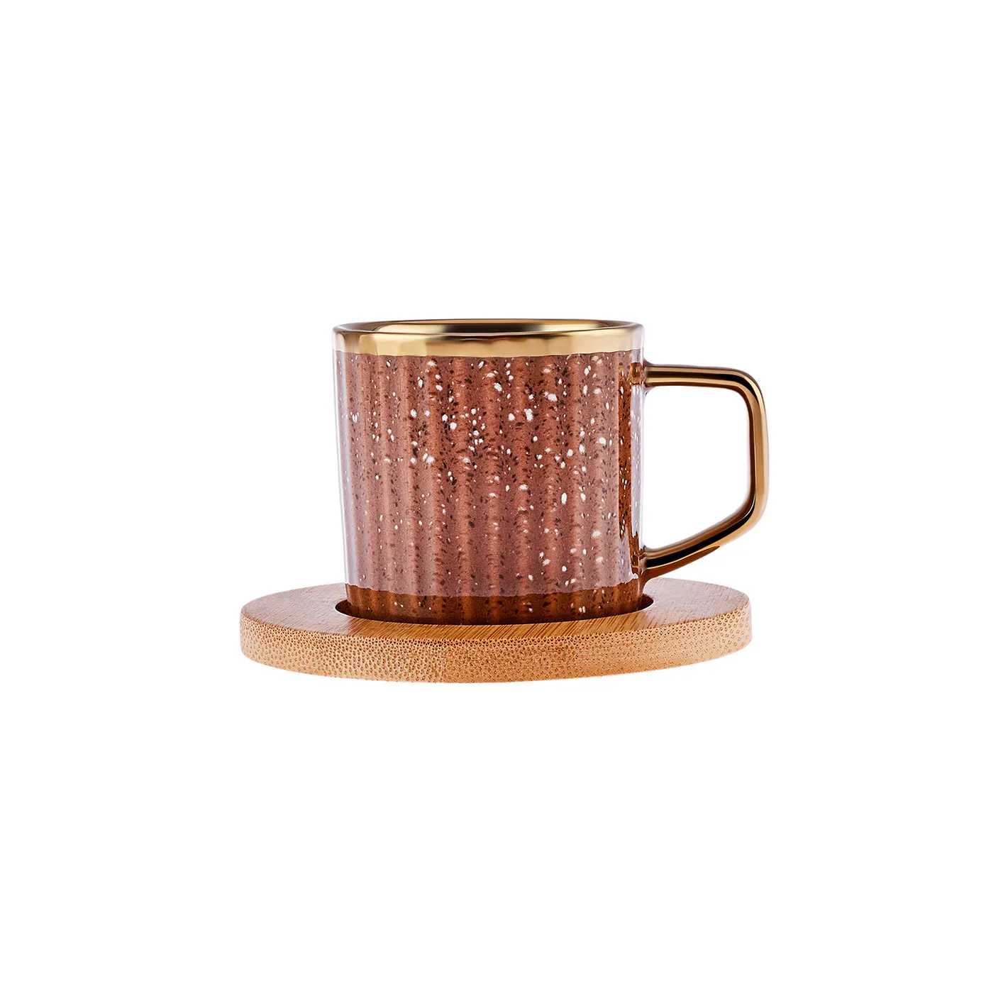 Karaca Bamboe Gekleurde Koffiekopjes Set, 6 Persoon, 90 ml met Dienblad - Image 9