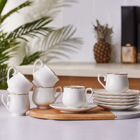 Karaca Beykoz 6-Delig Koffiekopjesset Voor 6 Personen 80 Ml