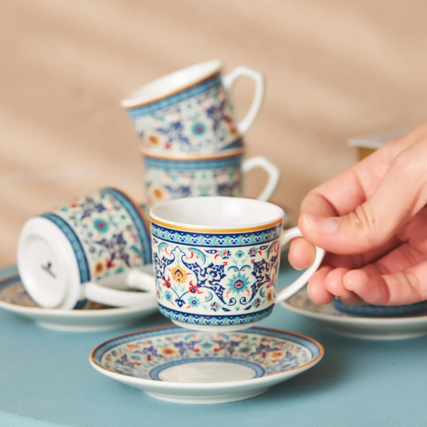 Karaca Beylerbeyi 6-persoons kaffeetassenset, 80 ml - Image 4