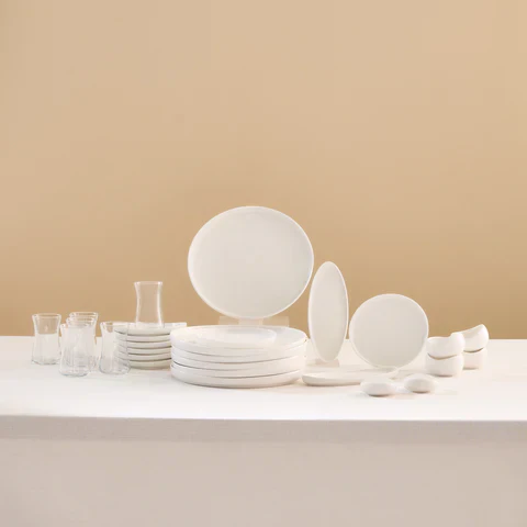 Karaca Bone China Olla 28-delige serveerset voor 6 personen, Wit