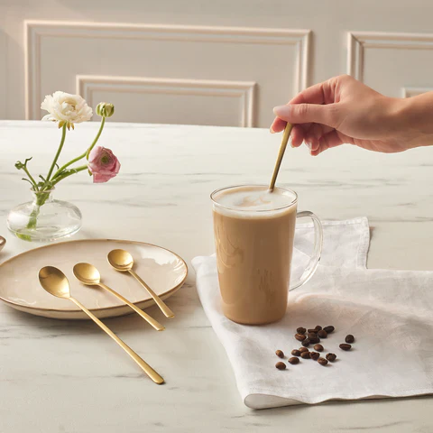 Karaca Boreas Gold 4-Delige Latte Lepel Set in Doos - Image 2
