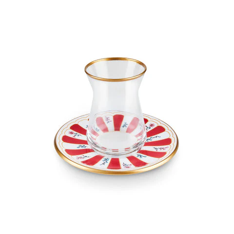 Karaca Bursa Theeglas, 12-delig, Rood - Image 10