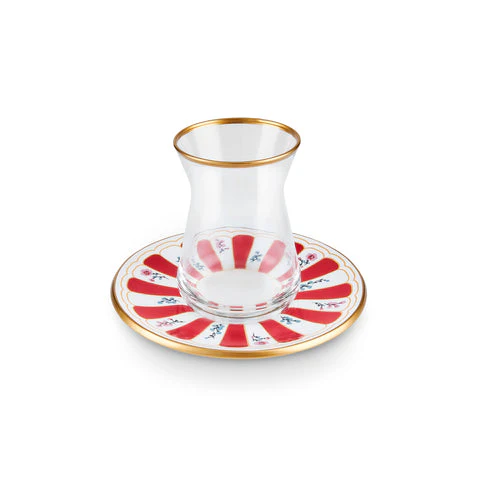 Karaca Bursa Theeglas, 12-delig, Rood - Image 11
