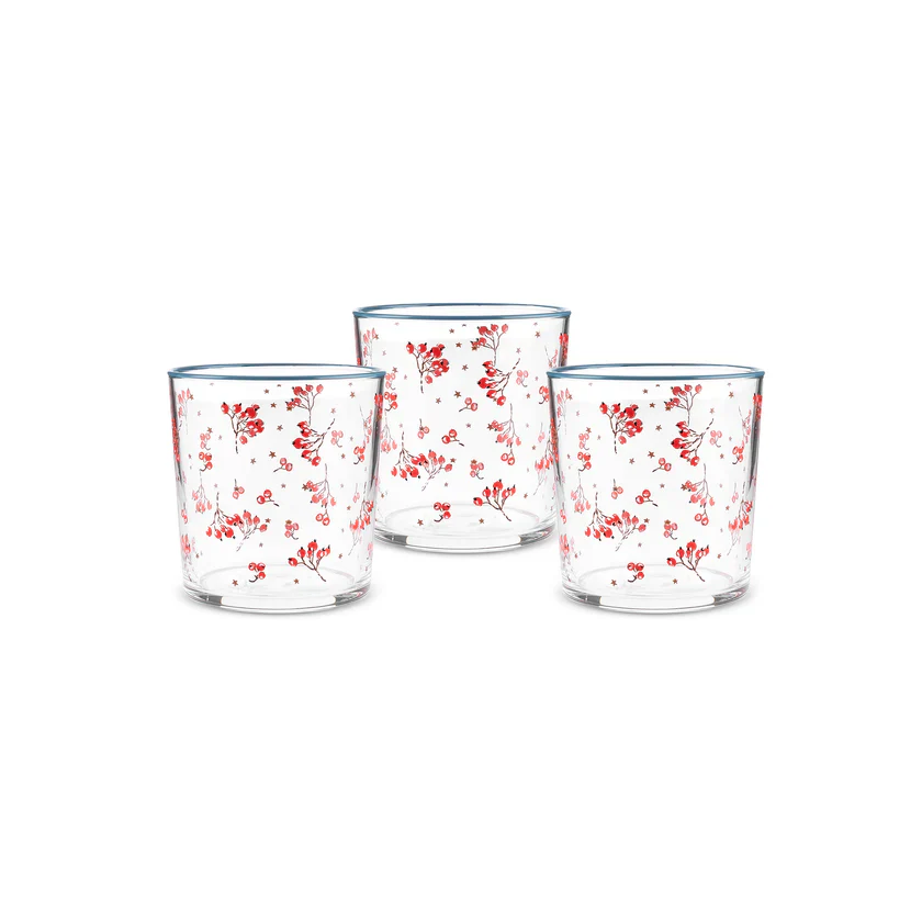 Karaca New Year Butcher Broom 3-delige Drinkglas Set