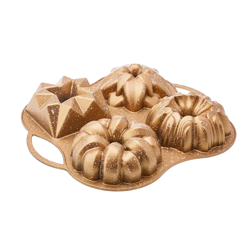 Karaca Cake Pro 4-Piece Gold Cast Cake Pan - Image 4