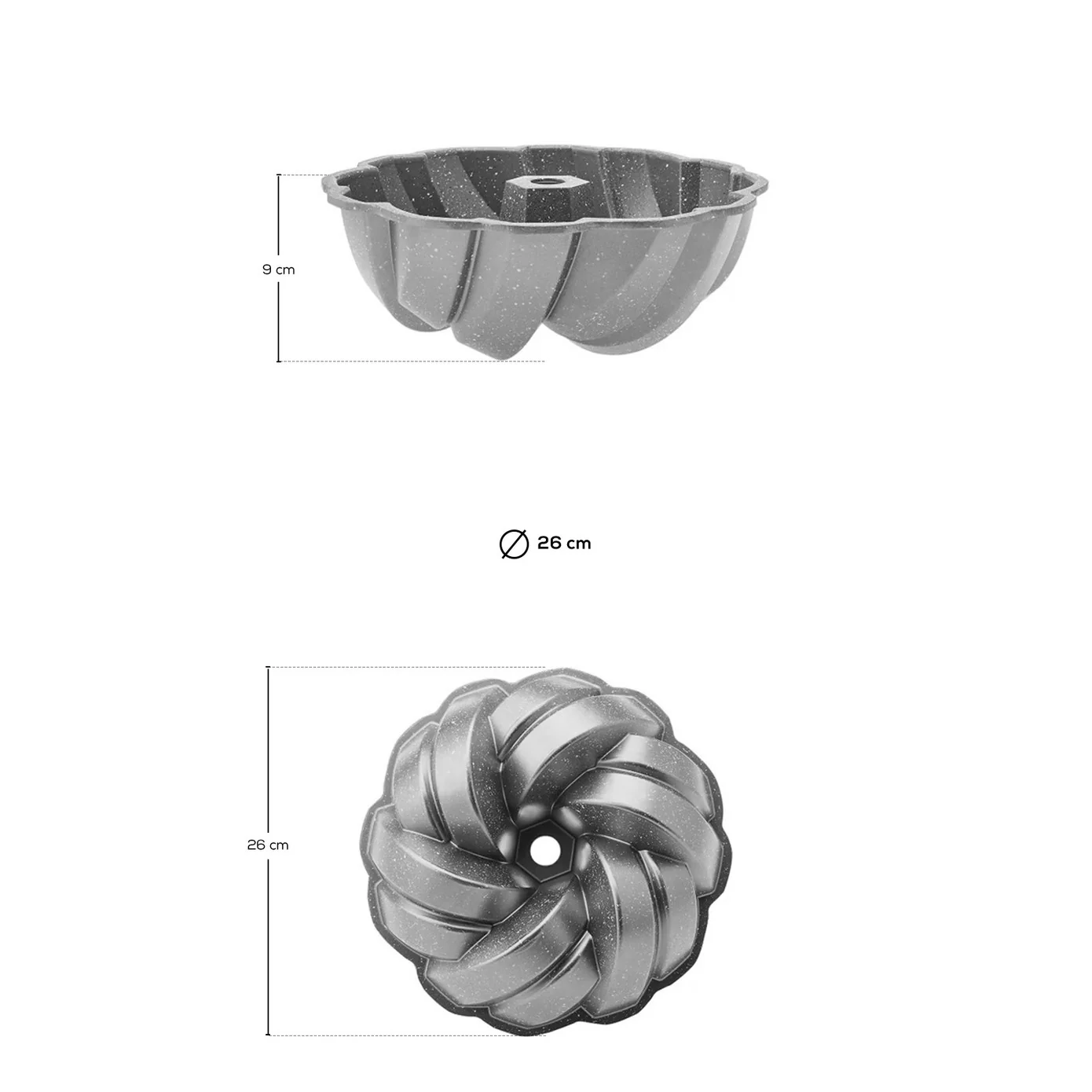 Karaca Cake Pro Gietaluminium Cakevorm Gevlochten Antraciet 26 cm - Image 2