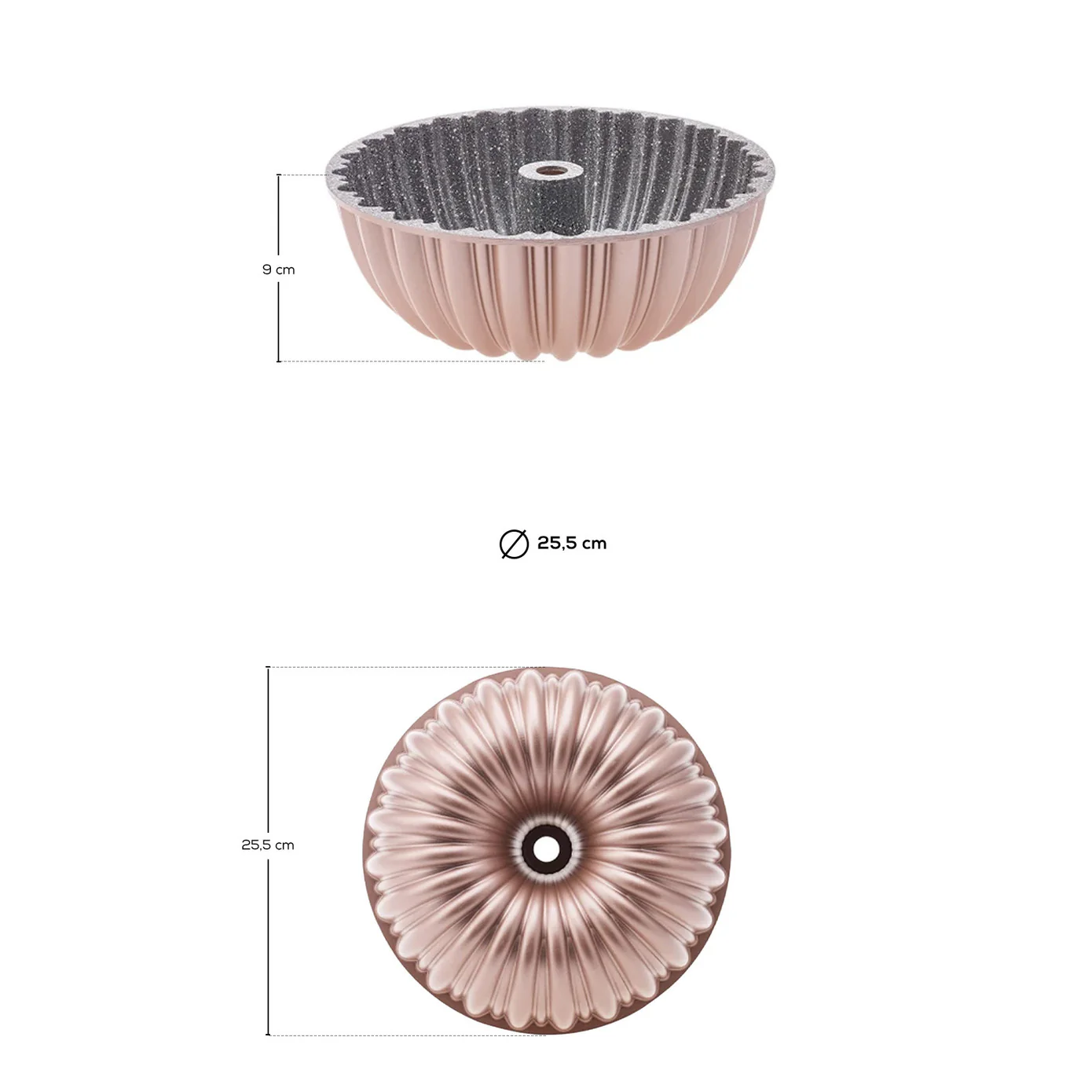 Karaca Cake Pro Gietaluminium Cakevorm met Segmenten Roségoud - Image 2
