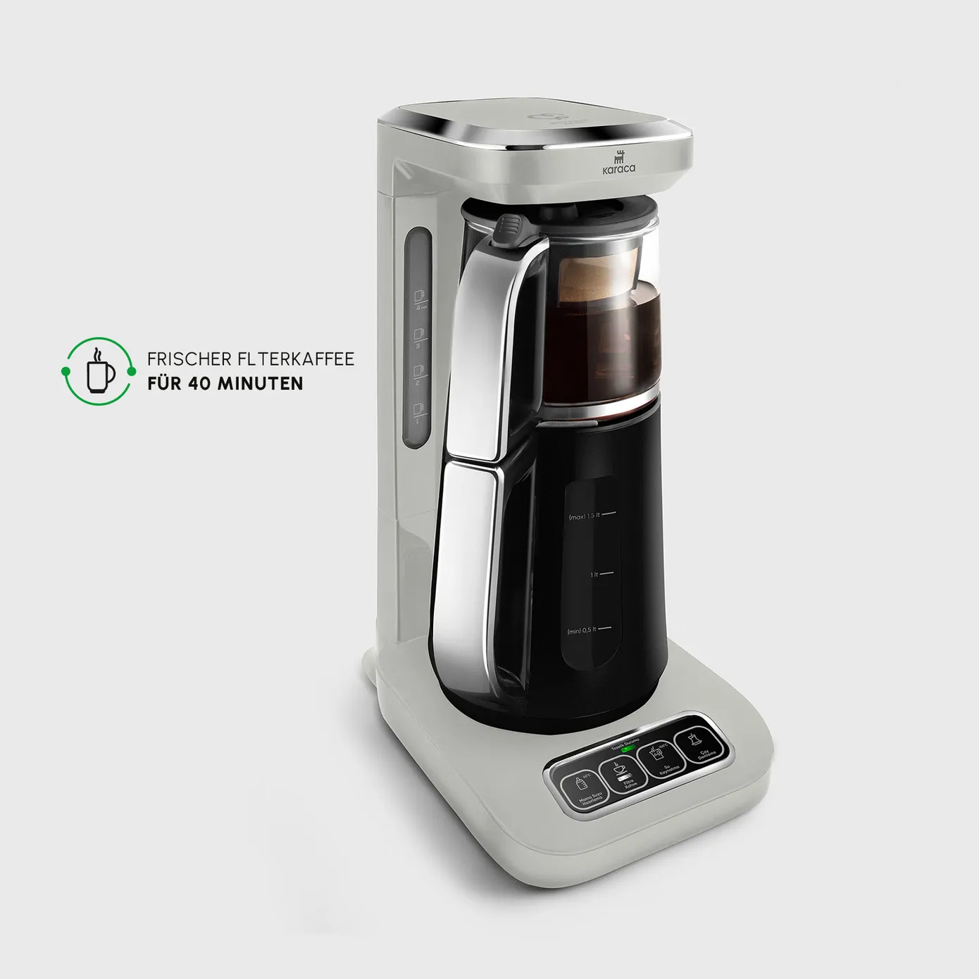 Karaca Caysever Robotea Pro, 4-in-1 theemaker, waterkoker en filterkoffiezetapparaat met spraakfunctie, Starlight - Image 3