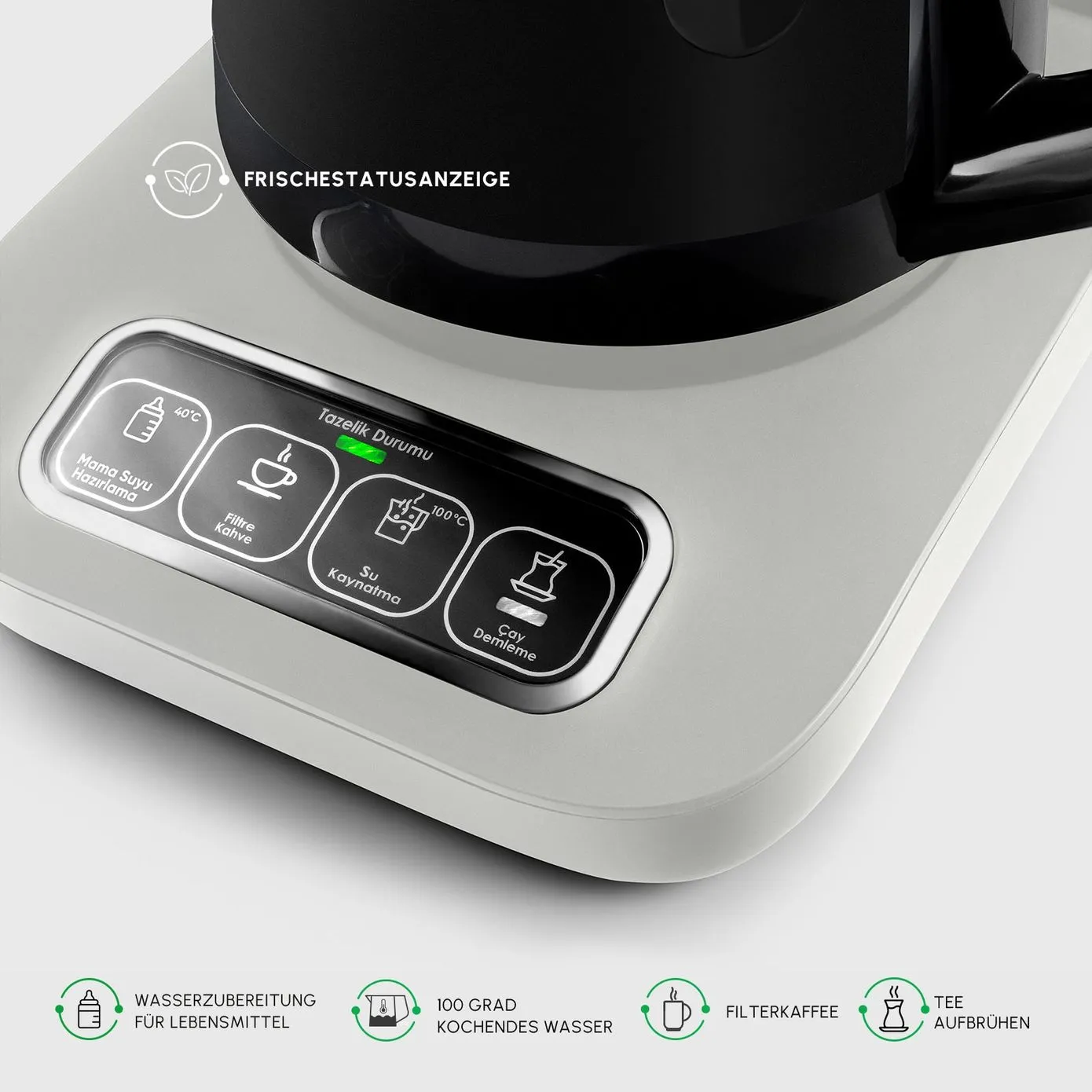 Karaca Caysever Robotea Pro, 4-in-1 theemaker, waterkoker en filterkoffiezetapparaat met spraakfunctie, Starlight - Image 5