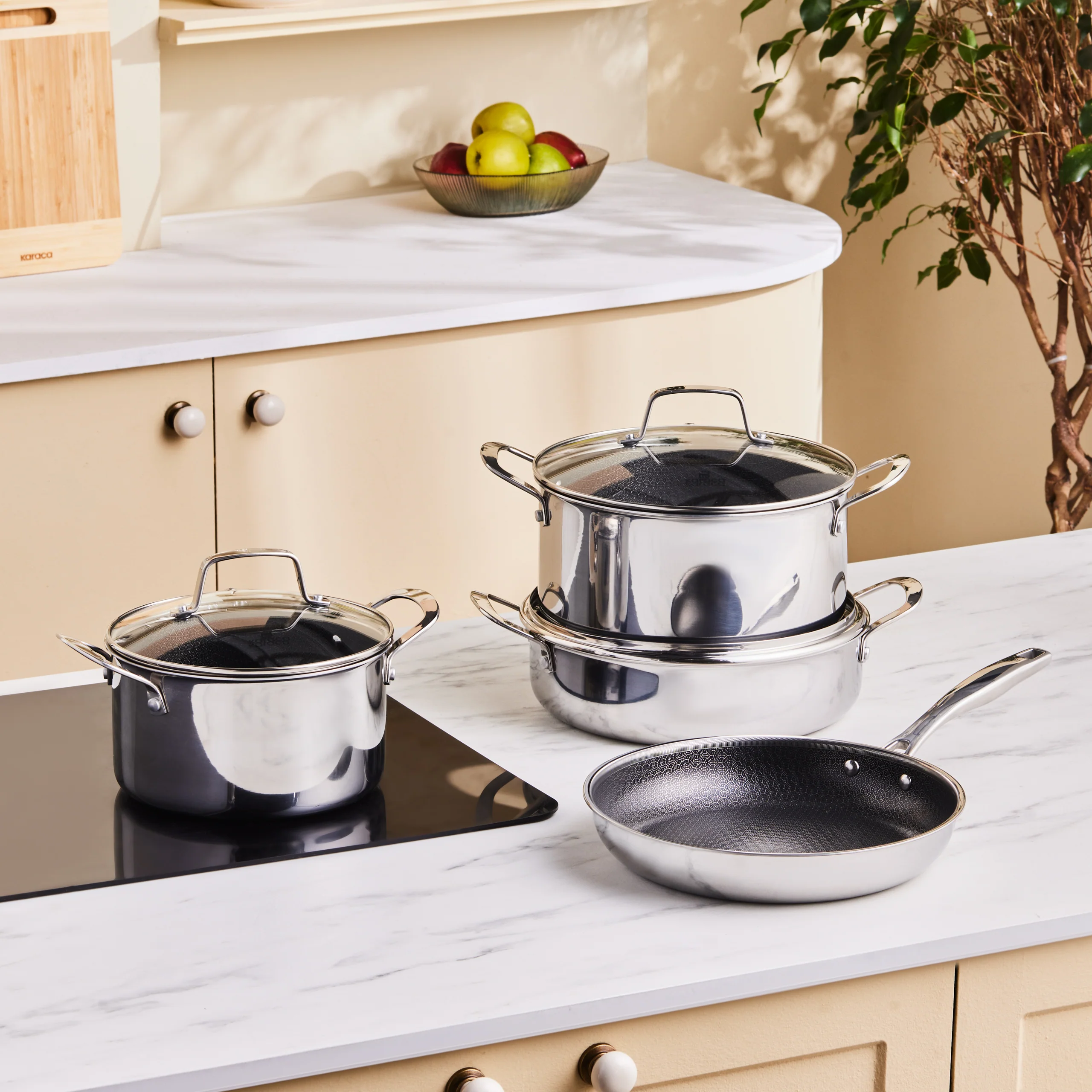 Karaca Ceramica Steel 3-Ply RVS Kookset - Image 3