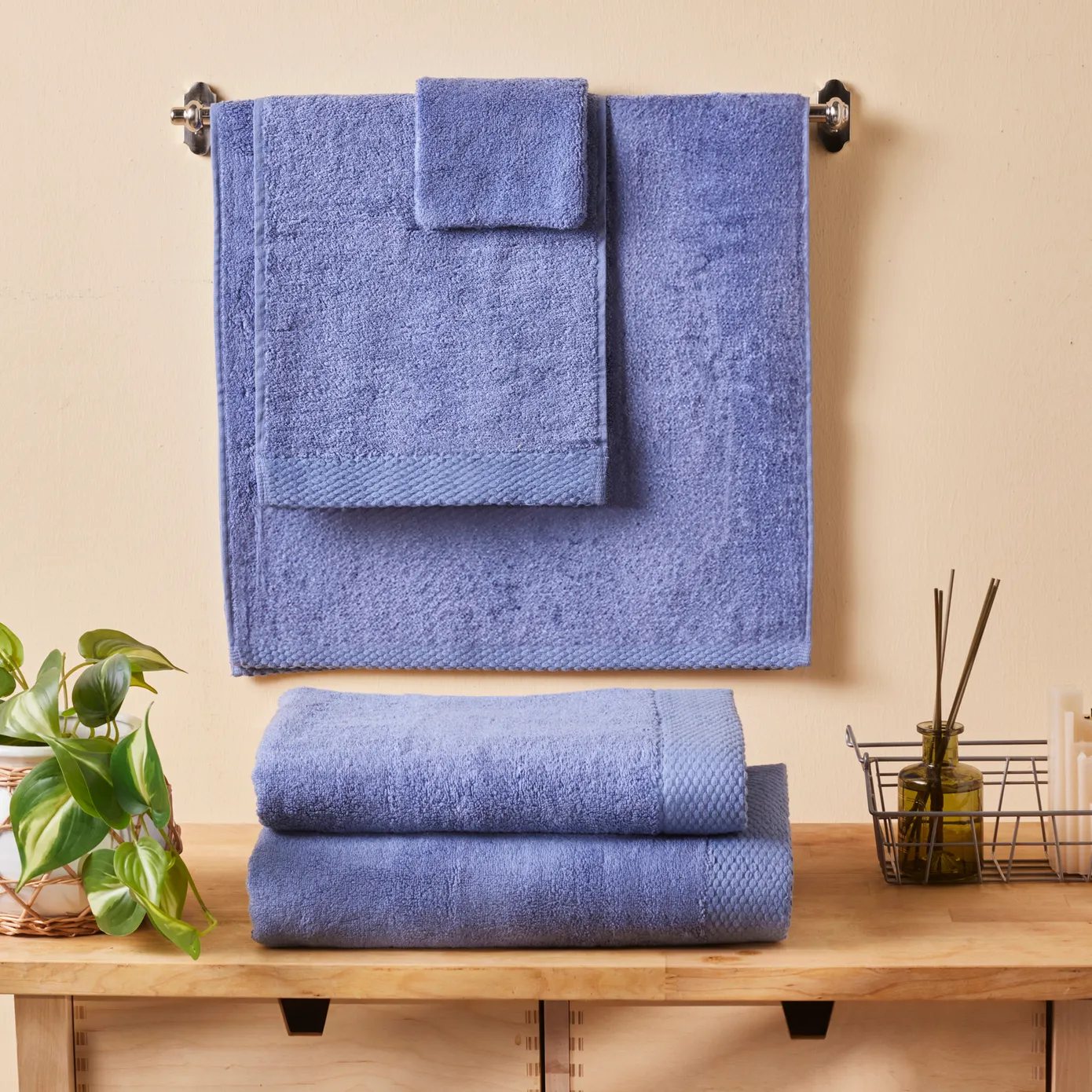Karaca Chandler Modal Handdoek, Blauw, 50x100 cm - Image 3