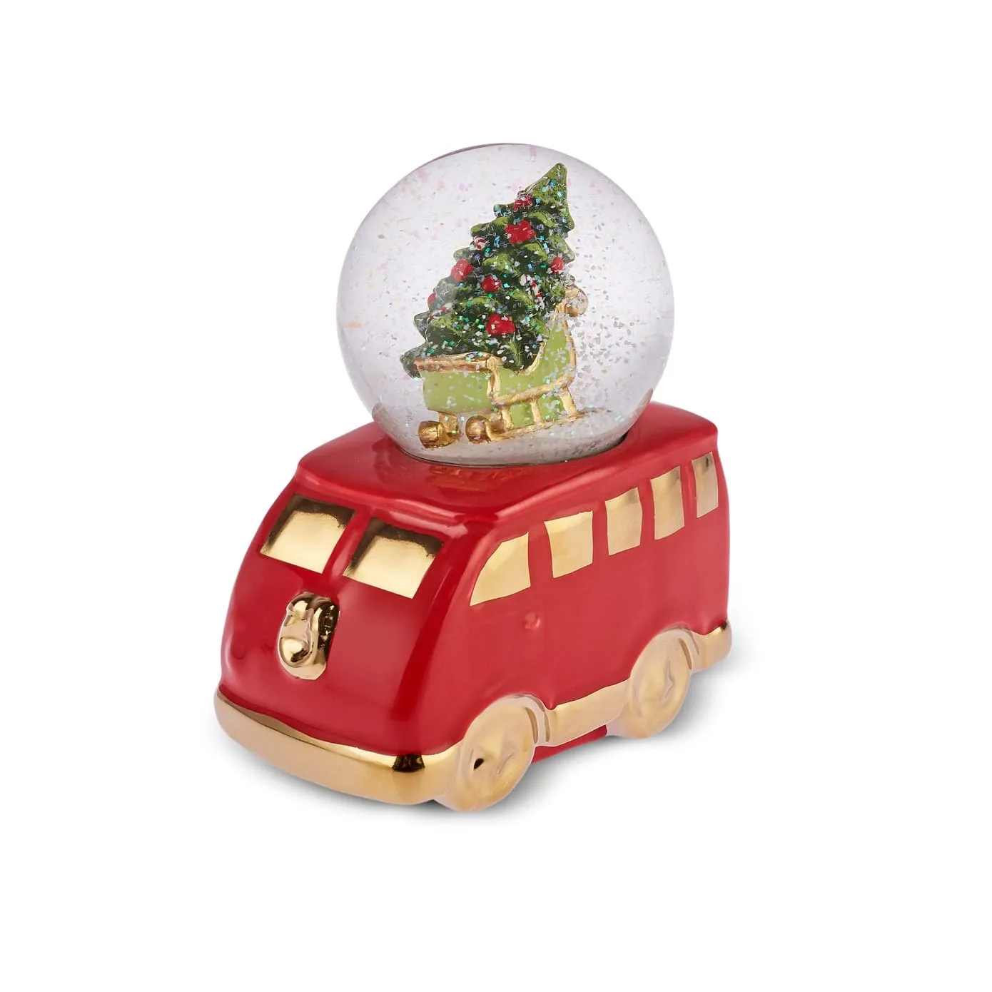 Karaca Christmas Minivan Sneeuwbol, 15cmx9cmx19cm, Rood - Image 3