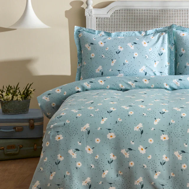 Karaca Daisy 100% Katoenen Tweepersoons Pique Set, Mint - Image 2