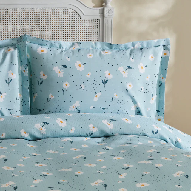 Karaca Daisy 100% Katoenen Tweepersoons Pique Set, Mint - Image 4