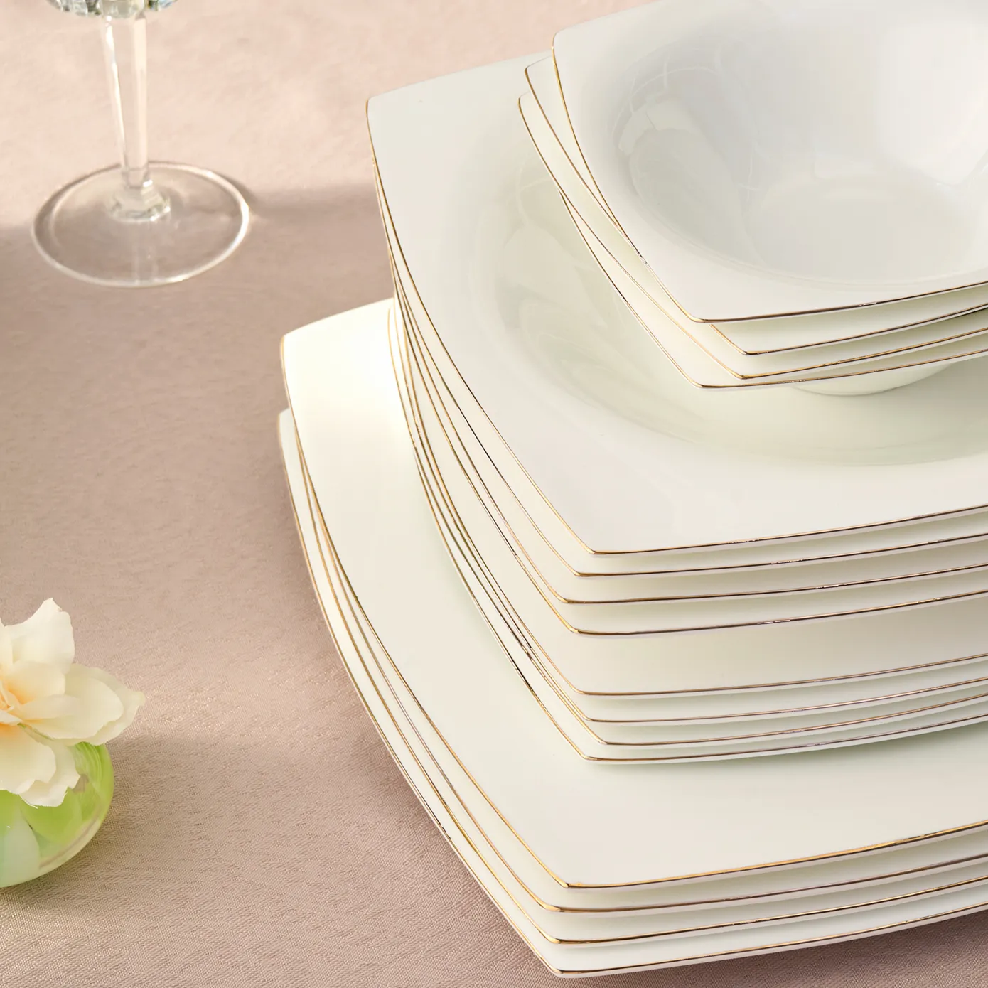 Karaca Dara Gold Fine Pearl 12 Persoons Servies, 58-Delig - Image 6
