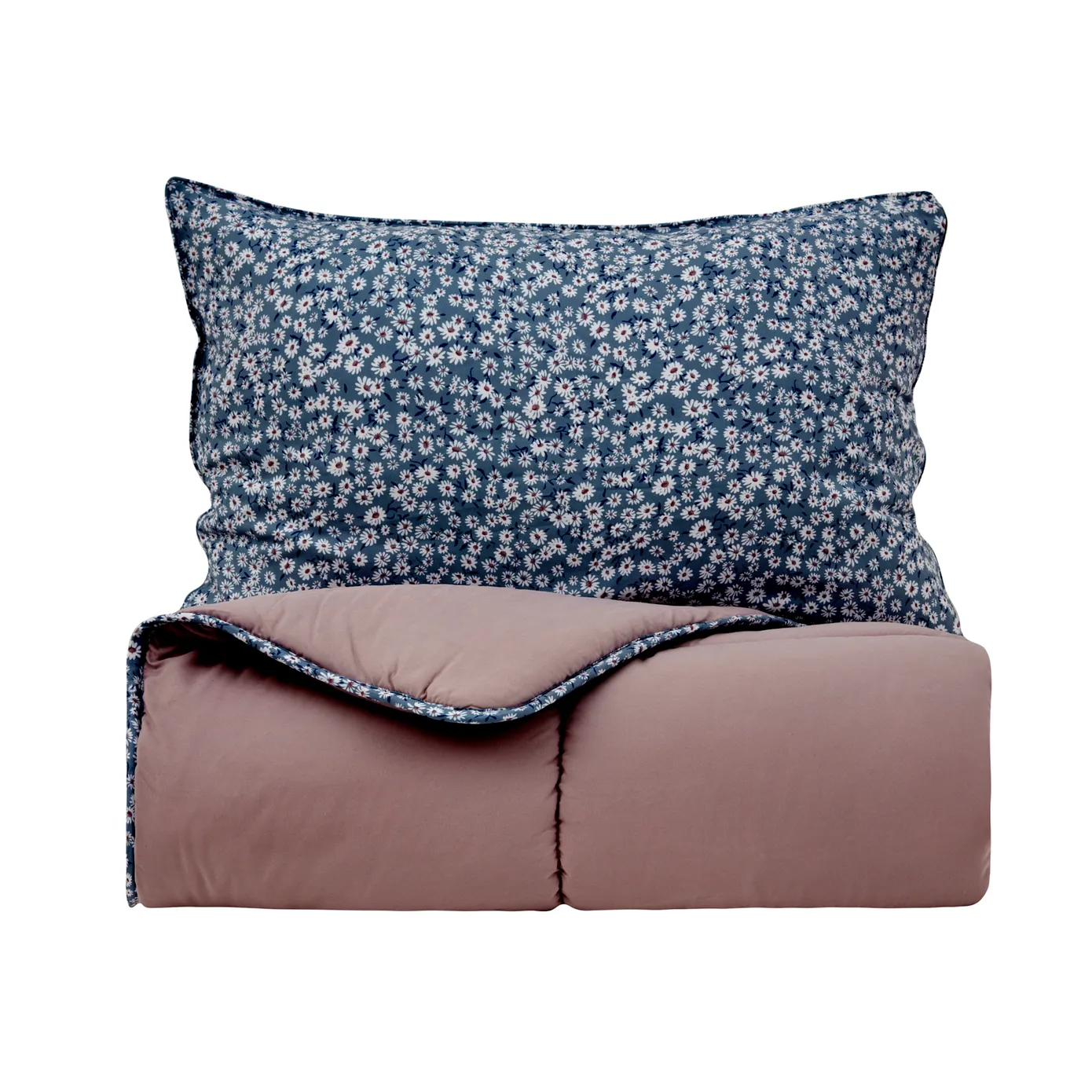 Karaca Dexie eenpersoons dekbedovertrekset, Roze, 155x220, 50x70 cm
