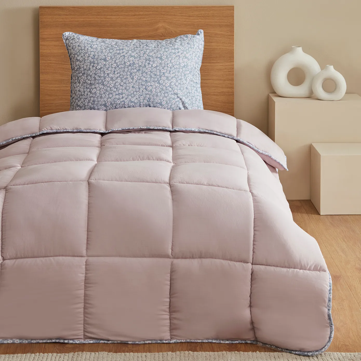 Karaca Dexie eenpersoons dekbedovertrekset, Roze, 155x220, 50x70 cm - Image 2