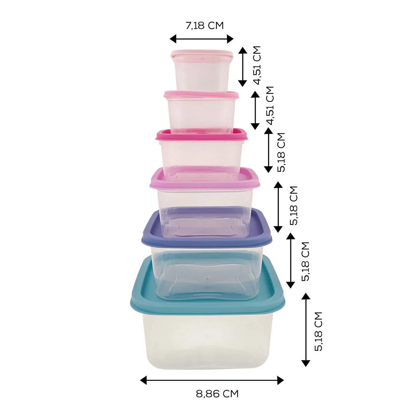 Karaca Dora Lila Bewaarcontainers, 6-delig - Image 6