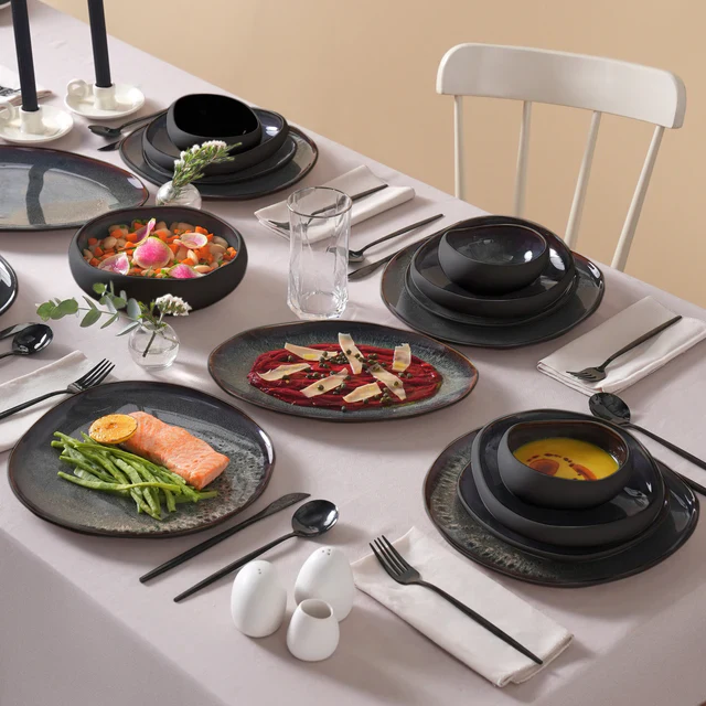 Karaca Earth Collection Galactic 55-delig tafelservice voor 12 personen – Zwart - Image 2