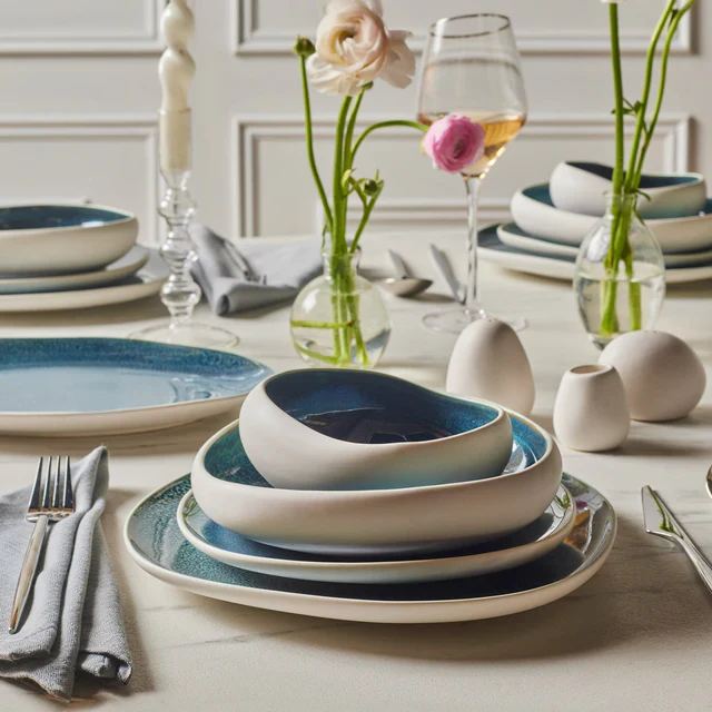 Karaca Earth Collection New Galactic Oscar Reactive Glaze 55-delige Serviesset voor 12 Personen, Multi - Image 4